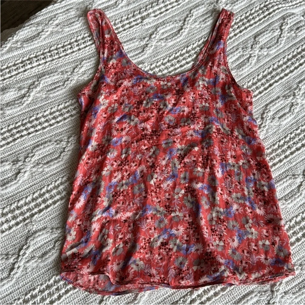 Free People Red and Blue Floral Camisole